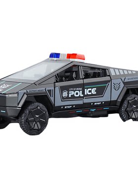 特斯拉合金车模警车男孩生日礼物