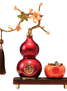 珐琅彩合金葫芦摆件乔迁礼物