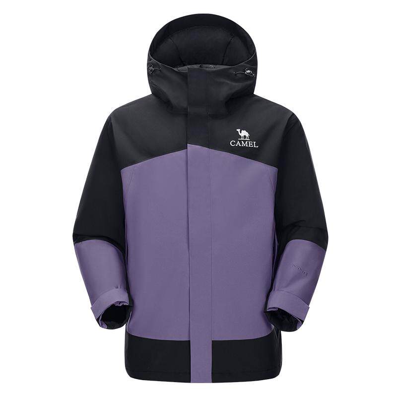 骆驼夹棉冲锋衣AK80硬壳防风防水外套男女冬季加棉加厚棉服登山服