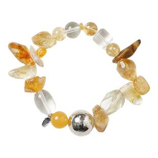 现货DACCORD天然黄水晶粉水晶虎眼石黄玉胭脂螺手串手链25SS新款