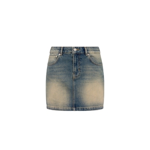 【礼物会员5折起】Moschino Jeans 女士牛仔迷你裙徽标贴布半身裙