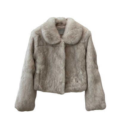 中古老钱风进口兔毛皮草外套