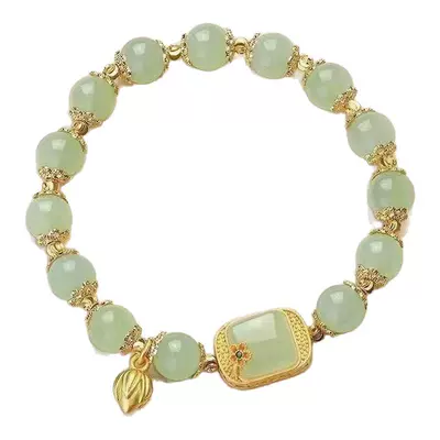 轻奢小众设计方糖莲花串珠手链女新中式精致闺蜜手饰转运珠送女友