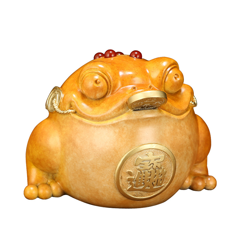 上善若水《進(jìn)寶金蟾》銅金蟾擺件 三足蟾蜍金蟬店鋪開(kāi)業(yè)禮品0973