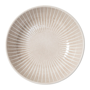 YE HOME 简约陶瓷碗汤碗条纹纹理家用餐具圆形深碗质感生活风餐具