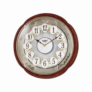 RHYTHM丽声豪华音乐客厅家用挂钟静音创意挂表轻奢高级感欧式时钟