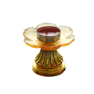 琉璃宝莲烛台摆件供奉家用敬神佛前供佛灯酥油灯底座灯盏长明灯