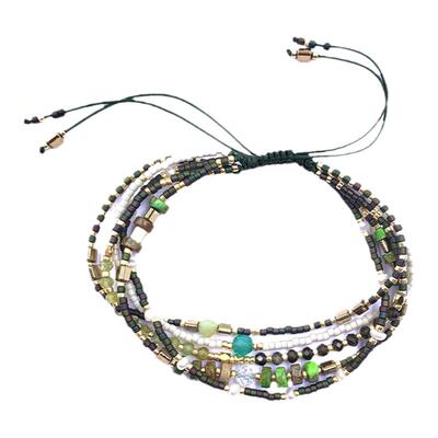 VIKIKO串珠天然葡萄石多层手链