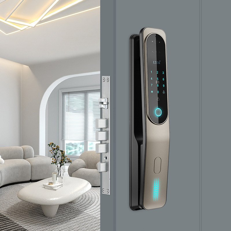 指纹锁家用涂鸦全自动3D人脸可视对讲指纹密码锁家用防盗门智能锁