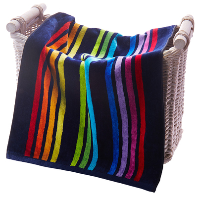 金号毛巾纯棉割绒印花条纹运动