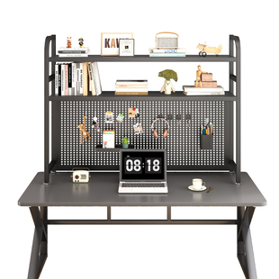桌面置物架办公桌多层铁艺架子学生电脑桌上电竞风收纳洞洞板书架