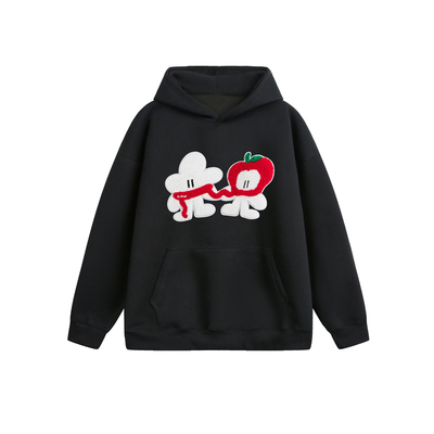 TIRED先生卡通毛巾绣连帽卫衣