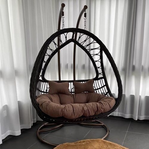 新疆包邮户外秋千吊篮庭院双人吊椅子阳台家用吊兰藤椅室内吊床摇