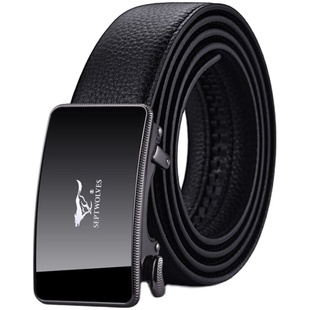 七匹狼皮带男款内穿式自动扣腰带2026新款名牌内扣牛皮软皮裤带潮