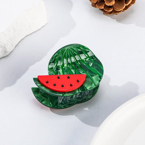 韩版水果系醋酸抓夹小后脑勺夏日鲨鱼精致清新高级夹感盘发女发夹