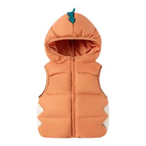 折扣品牌童装女童羽绒服宝宝轻薄马甲白鸭绒坎肩外套男童卡通上衣