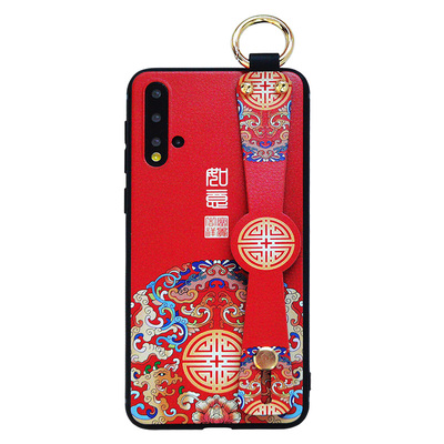 适用OPPO手机壳硅胶斜跨绳中国风