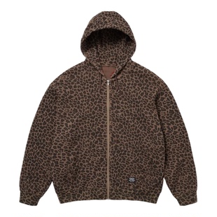 现货】自主天花版2025早春美式豹纹连帽宽松拉链卫衣外套男女款潮