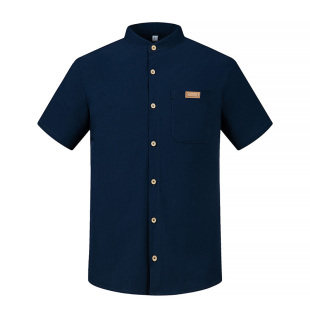 时尚山野风餐厅奶茶咖啡烘焙店服务员工作服短袖立领衬衫套装定制