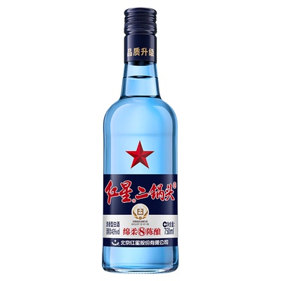 红星二锅头蓝瓶绵柔清香43度白酒