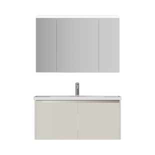 瑞尔特不锈钢浴室柜组合奶油风卫生间陶瓷一体盆洗漱洗脸盆 Y3012