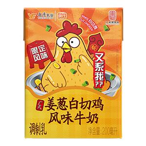 风行牛奶标准砖广式姜葱白切鸡风味牛奶/200mLx6盒/箱早餐奶