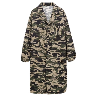 工作服男装大褂迷彩劳保服外套长袖款搬运耐磨汽修耐脏蓝厂服罩衣