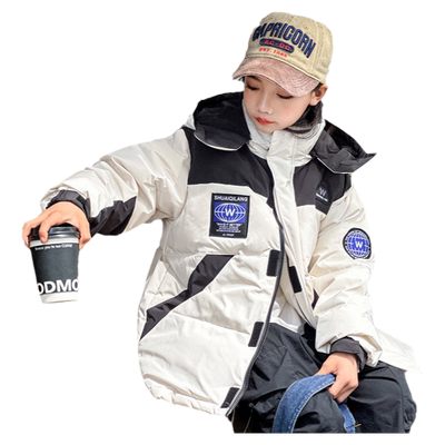 女童羽绒服派克服工装加厚