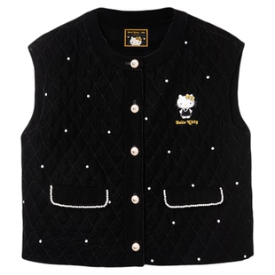 tbh野兽派家居三丽鸥Hello Kitty丝绒绗棉马甲冬季加厚保暖背心