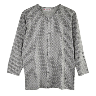 中老年纯棉开衫秋衣 老人保暖长袖T恤内衣男士上衣大码开襟汗衫薄