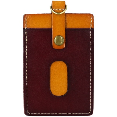 原创头层牛皮刻字定制工牌卡套