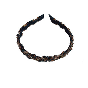 韩国淑女复古波浪带钻发辫头箍压发气质百搭细款缠绕镶钻发箍发卡