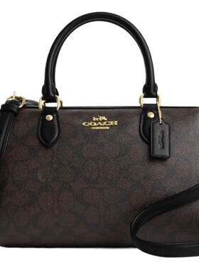 COACH/蔻驰奥莱女士老花ROWAN 中号手提包波士顿包斜挎包