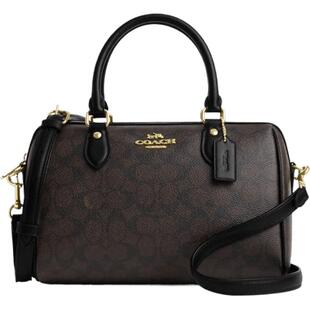 【新款】COACH/蔻驰奥莱女士老花ROWAN 中号手提包波士顿包斜挎包