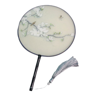 半透明古风新娘团扇双面宫扇圆形扇子舞蹈中国风古典女式汉服小扇