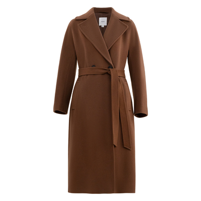 HONRN/红人系带山羊绒羊毛呢大衣