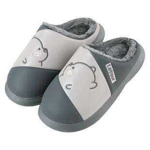 拖鞋男士秋冬季2023新款居家室内防水保暖毛绒卡通棉拖鞋女冬家用