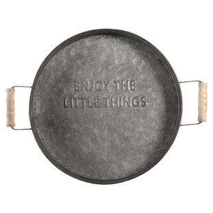 复古做旧铁艺双耳圆形托盘金属果盘零食摆拍道具美食篮子拍照盘子