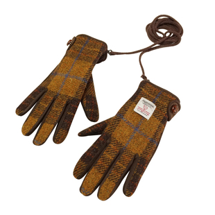 情侣款harristweed哈里斯冬季男女士可拆卸挂绳加绒保暖触屏手套