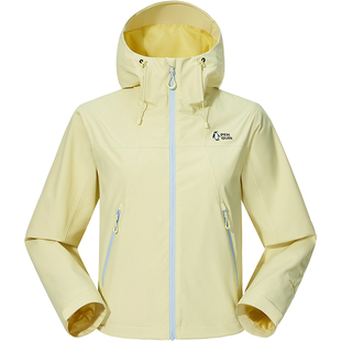 企鹅游鳞冲锋衣女生2026秋季户外单层防水耐磨登山服小个子短外套