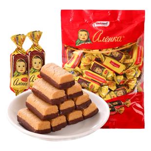 俄罗斯进口大头娃娃巧克力糖果芝麻花生果仁酥喜糖休闲零食礼物