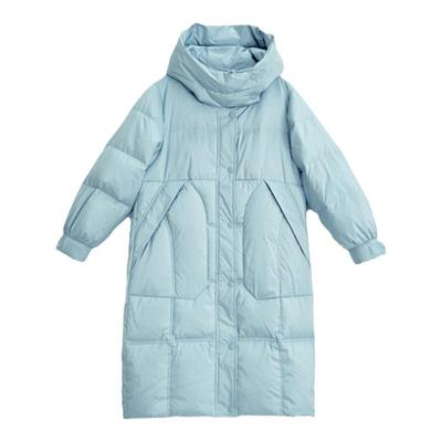 连帽长款鹅绒羽绒服诗梦休闲