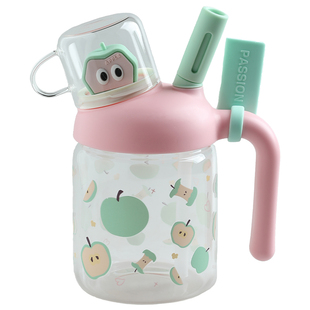 舍里ins家用喝水杯子大学生吸管杯女生便携外带水杯高颜值玻璃杯