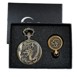 十二生肖怀表套装守护神挂件黄铜吊坠马复古男款学生可放照片定制