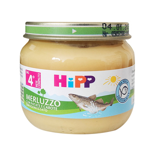 意大利版喜宝HIPP有机婴幼儿宝宝鳕鱼蔬菜泥辅食泥合80g 4个月+