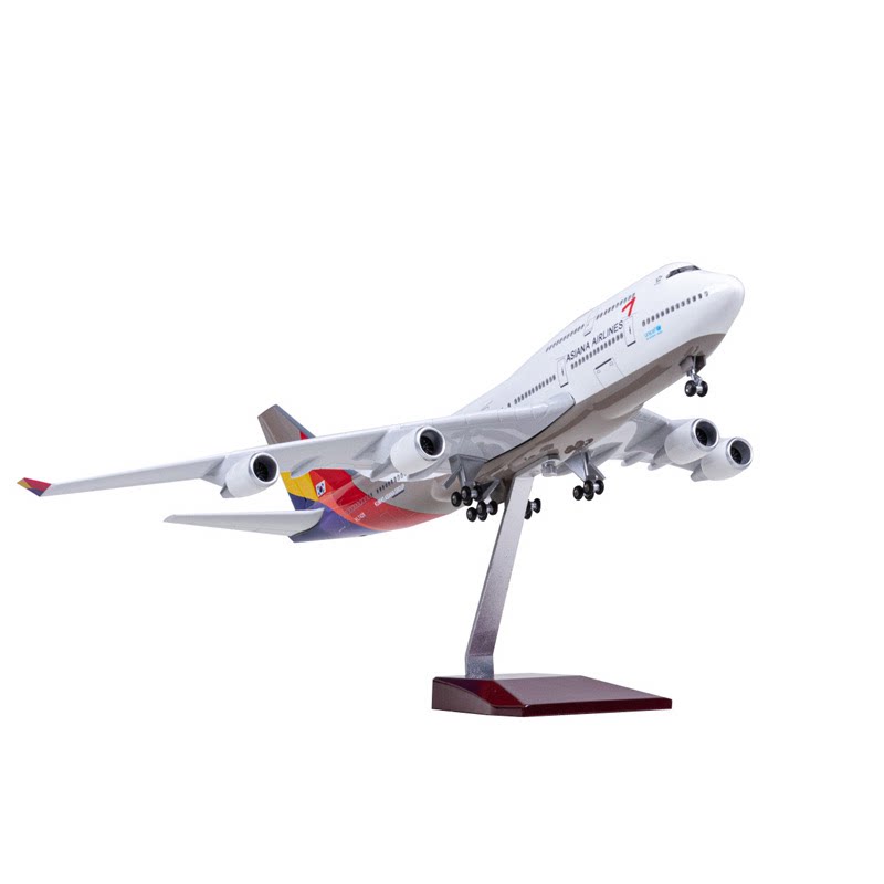 韩亚航空747仿真客机模型摆件