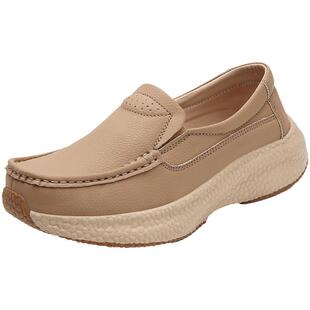 踩屎感妈妈鞋秋冬大码42码女鞋一脚蹬软底舒适乐福鞋软面豆豆鞋女