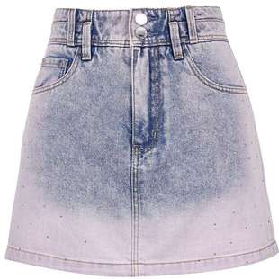 ONLY2025秋季新款重工不规则烫钻设计高腰A字短裤裙裤牛仔裤女