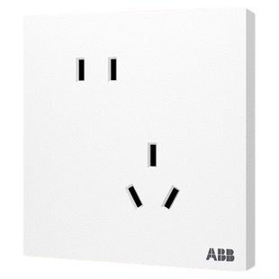 ABB开关插座面板带usb单双控一开五孔四空调三孔16安墙壁盈致86型