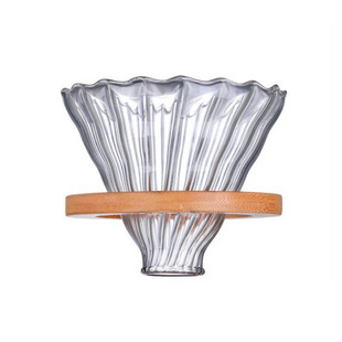 手冲咖啡套装加厚玻璃杯实木架云朵分享壶滤纸杯1-4人过滤滴漏V60